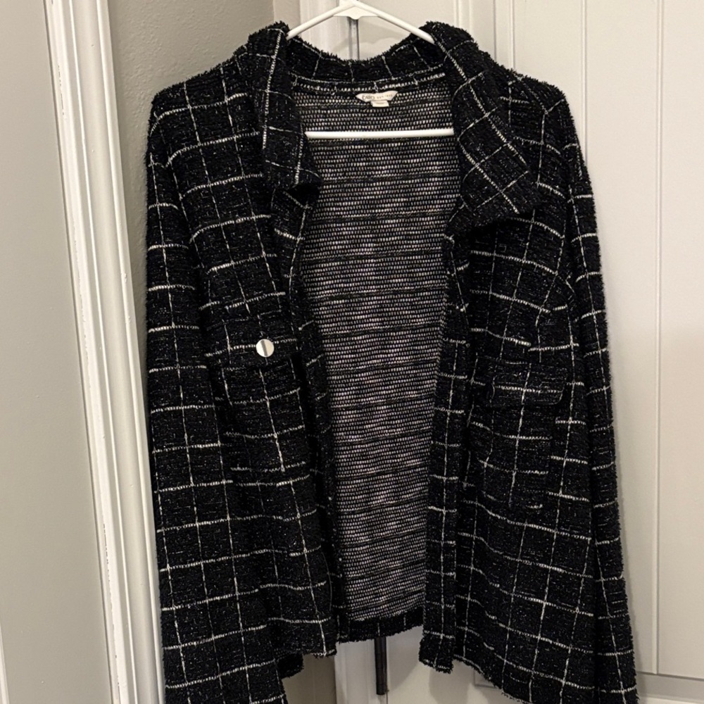 Cato Black and White Checkered Blazer